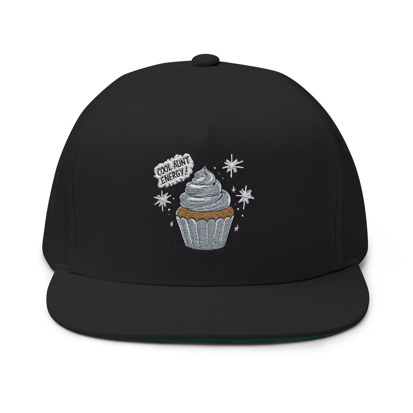 Cool Aunt Cupcake Embroidered Flat Bill Cap