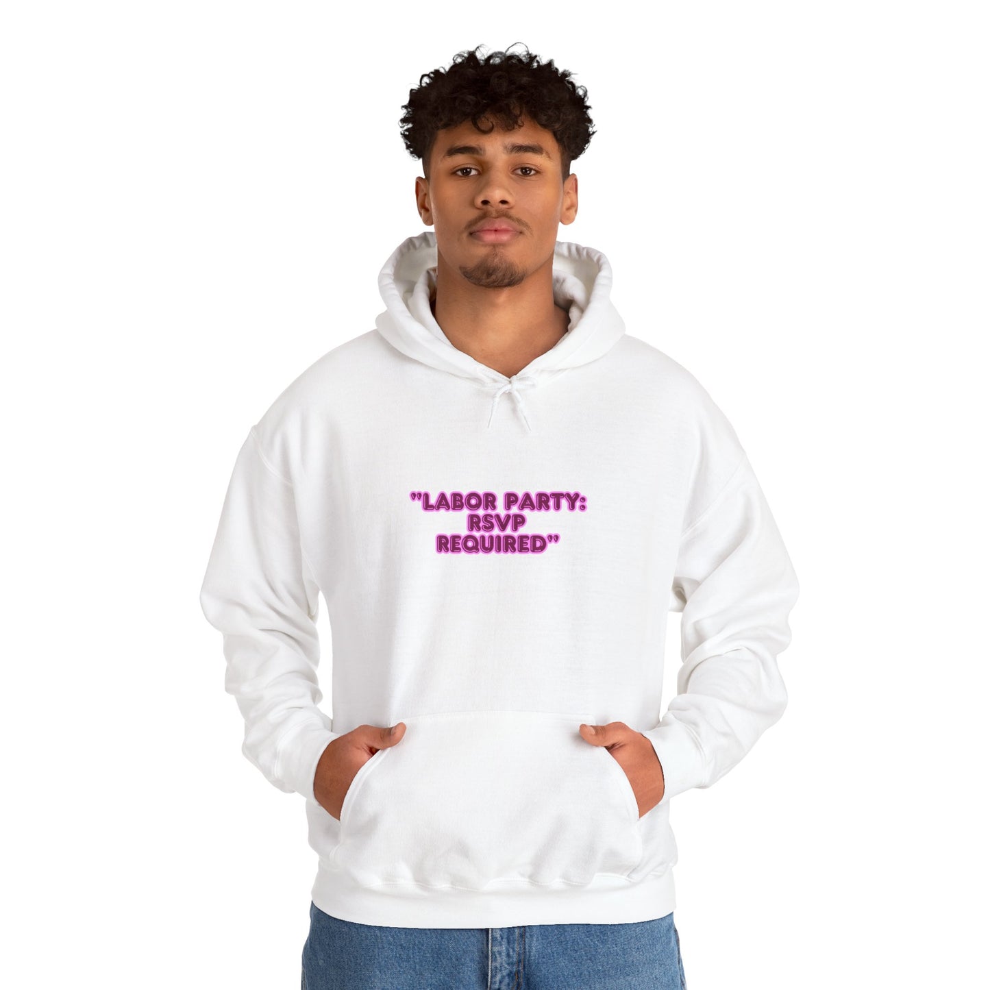 Labor Party Hoodie – RSVP Required, Cozy Maternity Sweatshirt