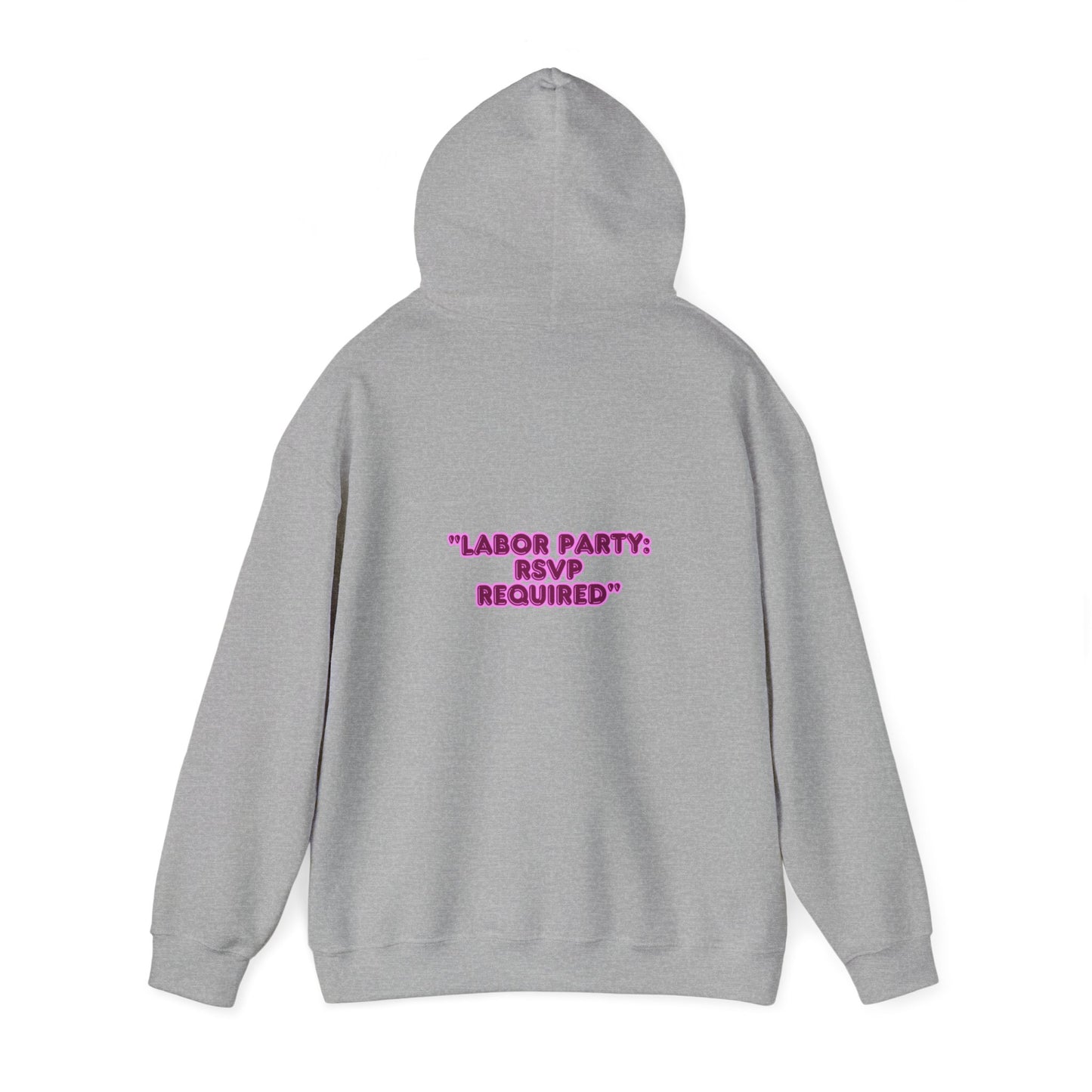 Labor Party Hoodie – RSVP Required, Cozy Maternity Sweatshirt