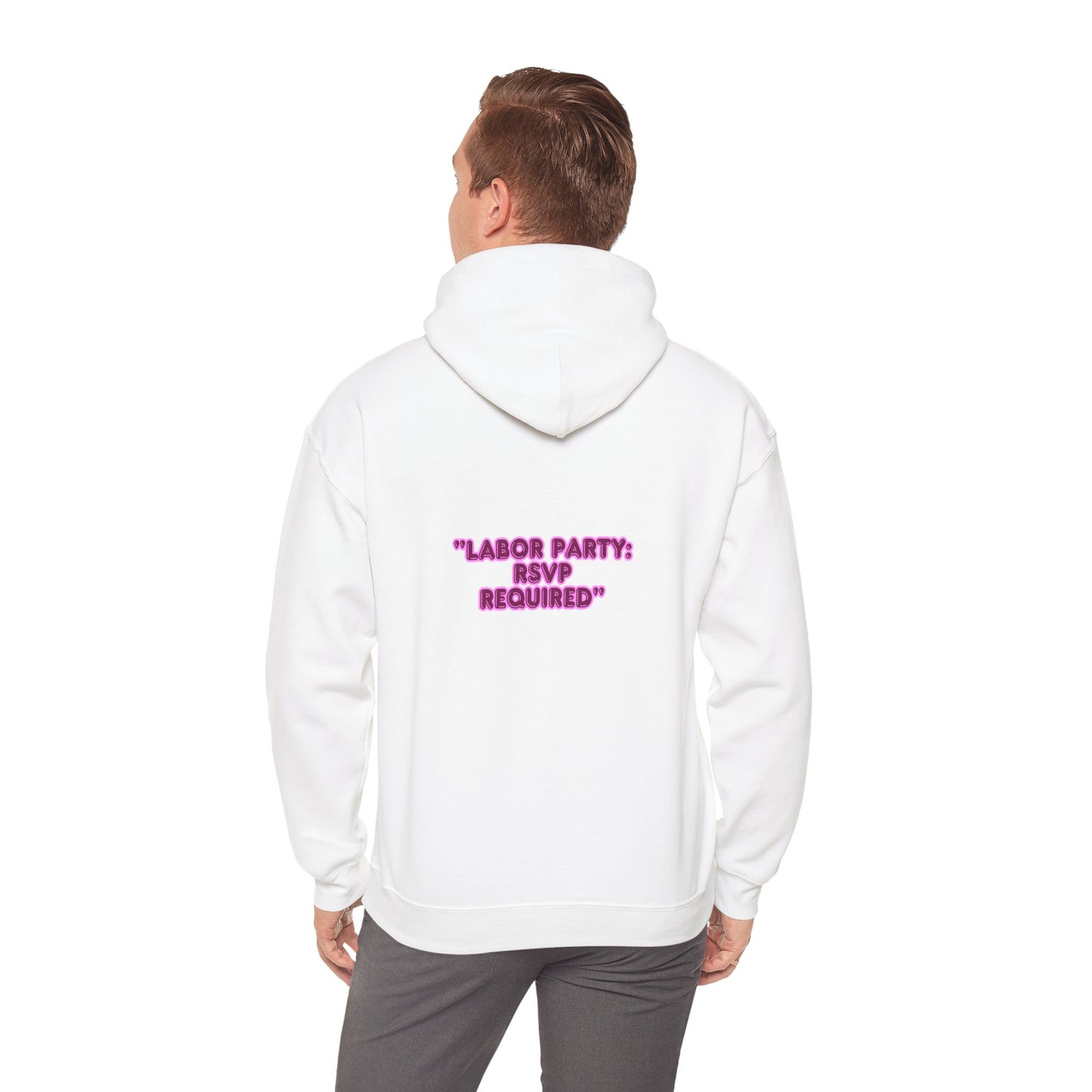 Labor Party Hoodie – RSVP Required, Cozy Maternity Sweatshirt