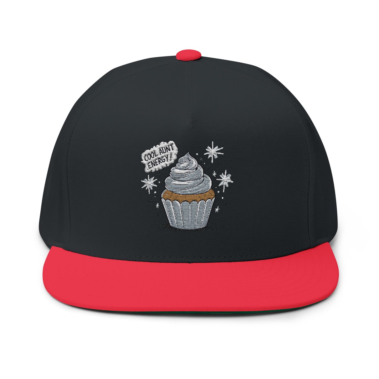 Cool Aunt Cupcake Embroidered Flat Bill Cap