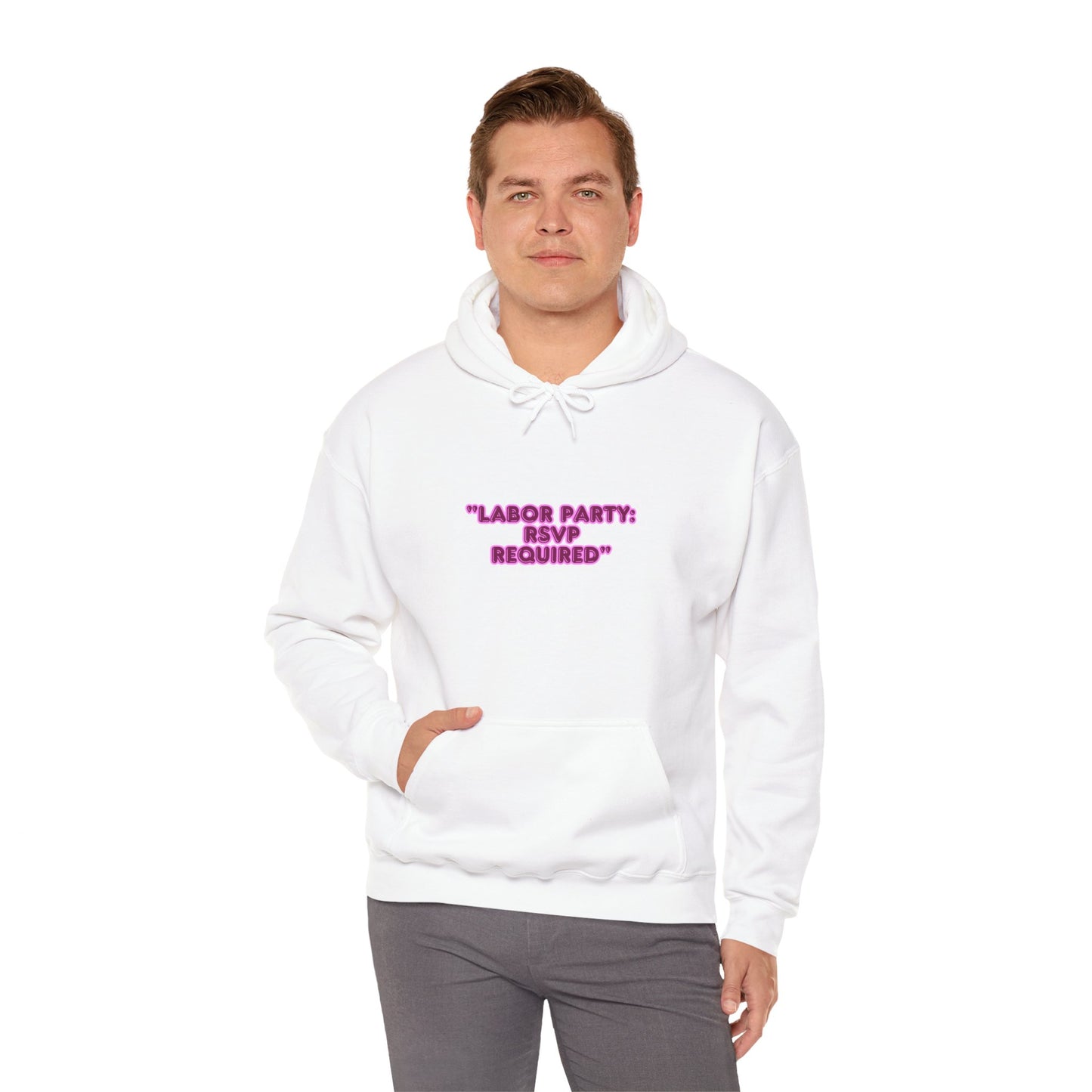 Labor Party Hoodie – RSVP Required, Cozy Maternity Sweatshirt