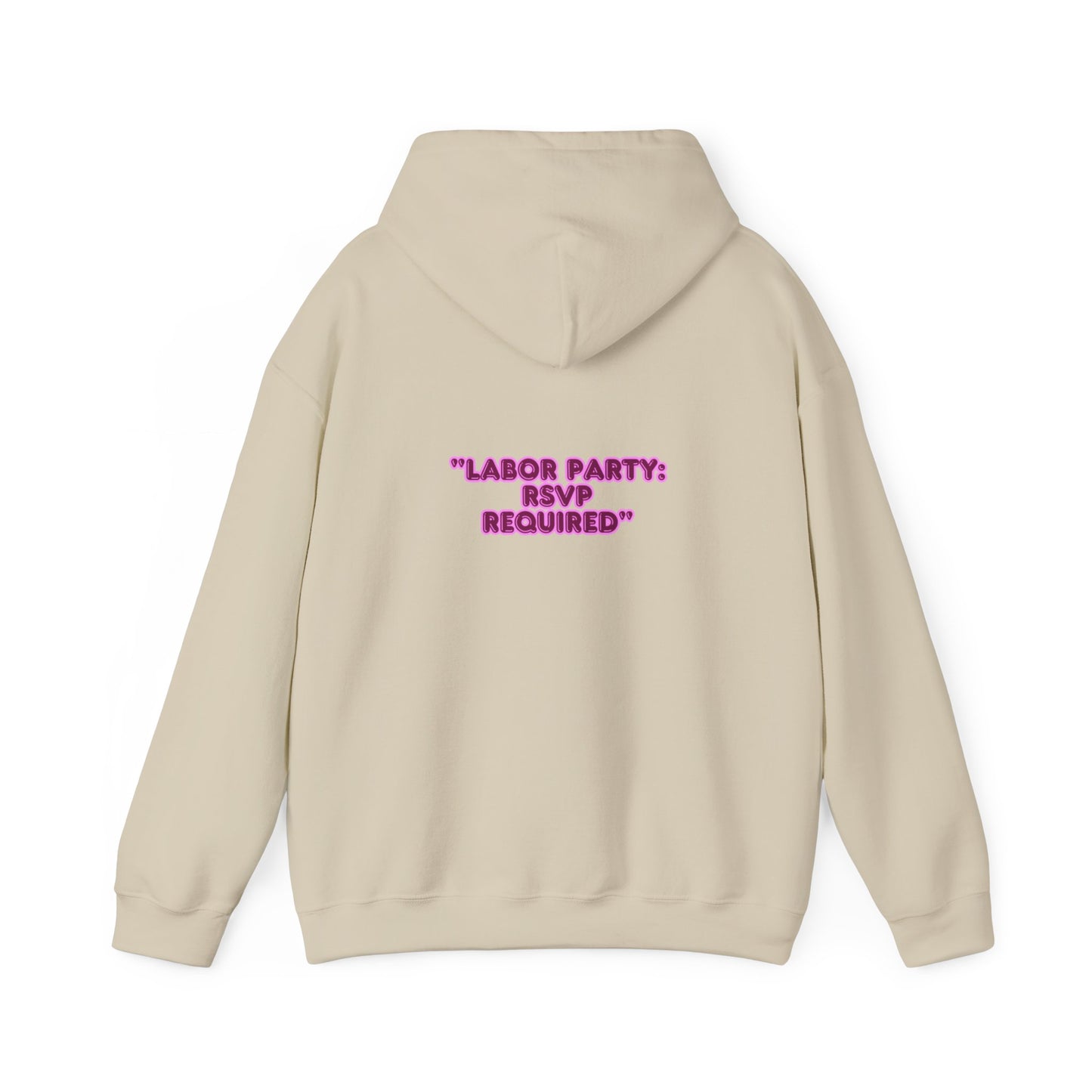Labor Party Hoodie – RSVP Required, Cozy Maternity Sweatshirt