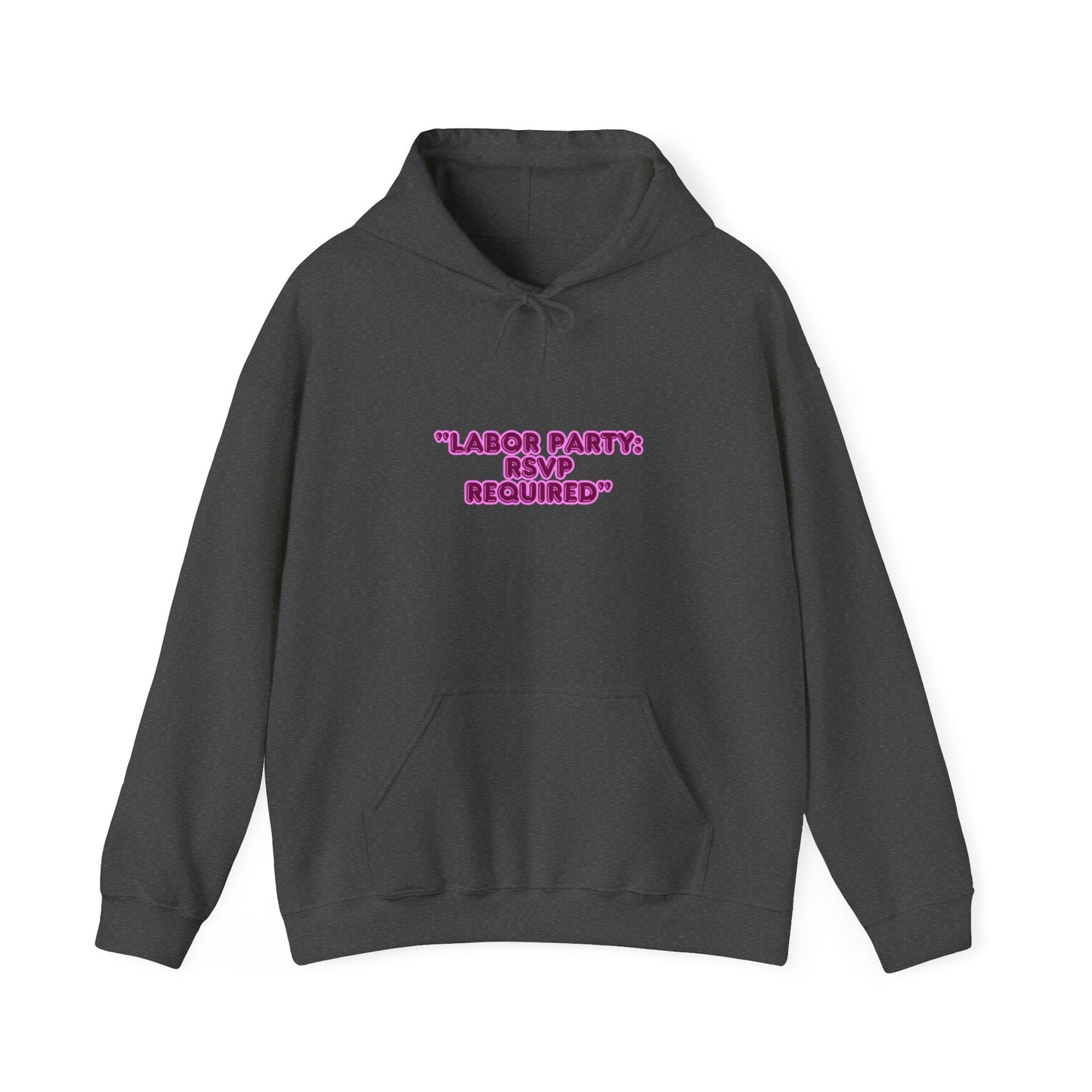 Labor Party Hoodie – RSVP Required, Cozy Maternity Sweatshirt