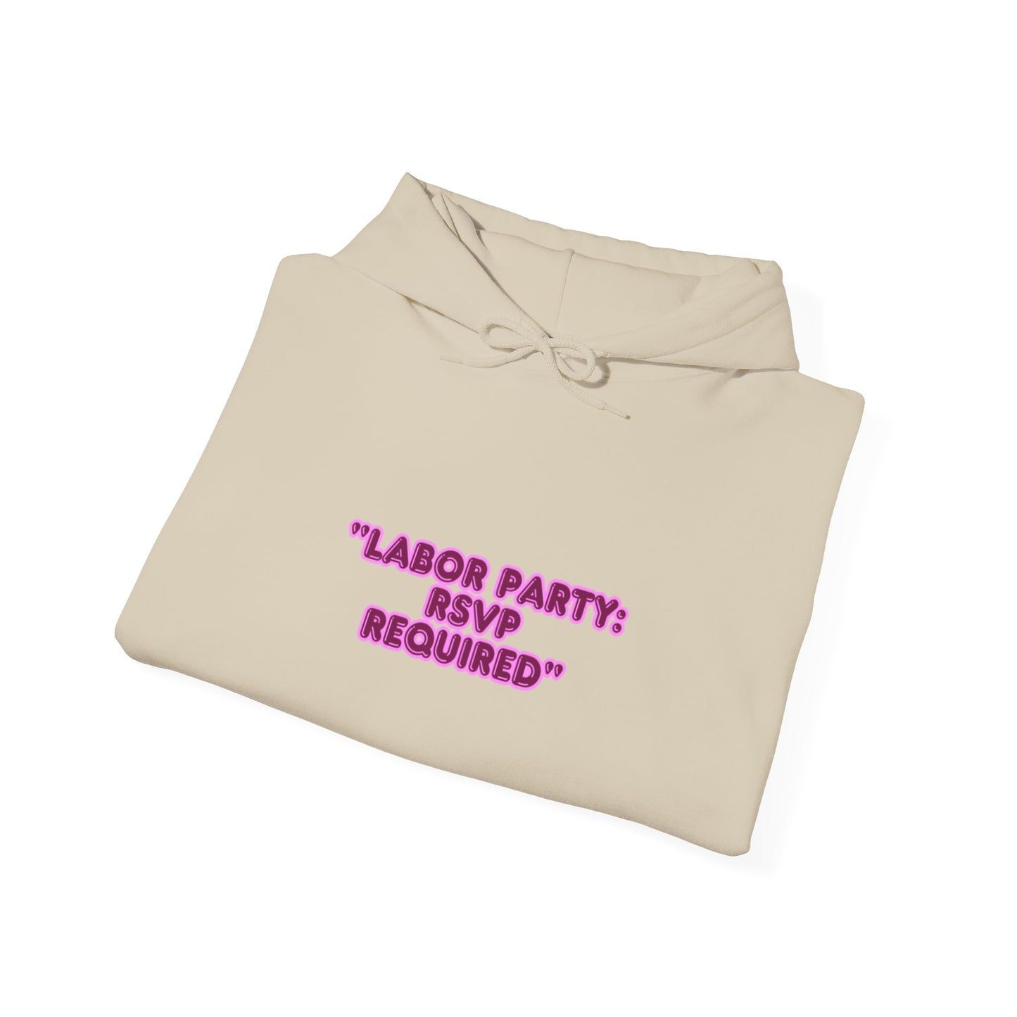 Labor Party Hoodie – RSVP Required, Cozy Maternity Sweatshirt