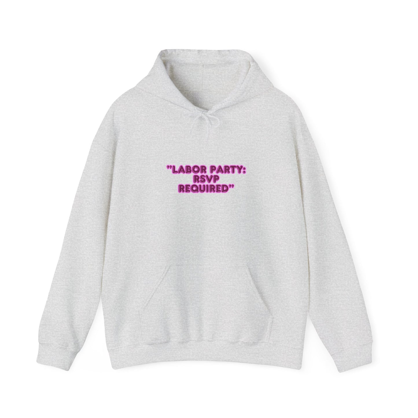 Labor Party Hoodie – RSVP Required, Cozy Maternity Sweatshirt