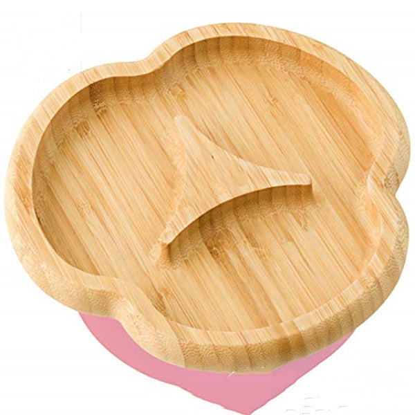 Baby Suction Bamboo Bowl with Silicone Spoon Set