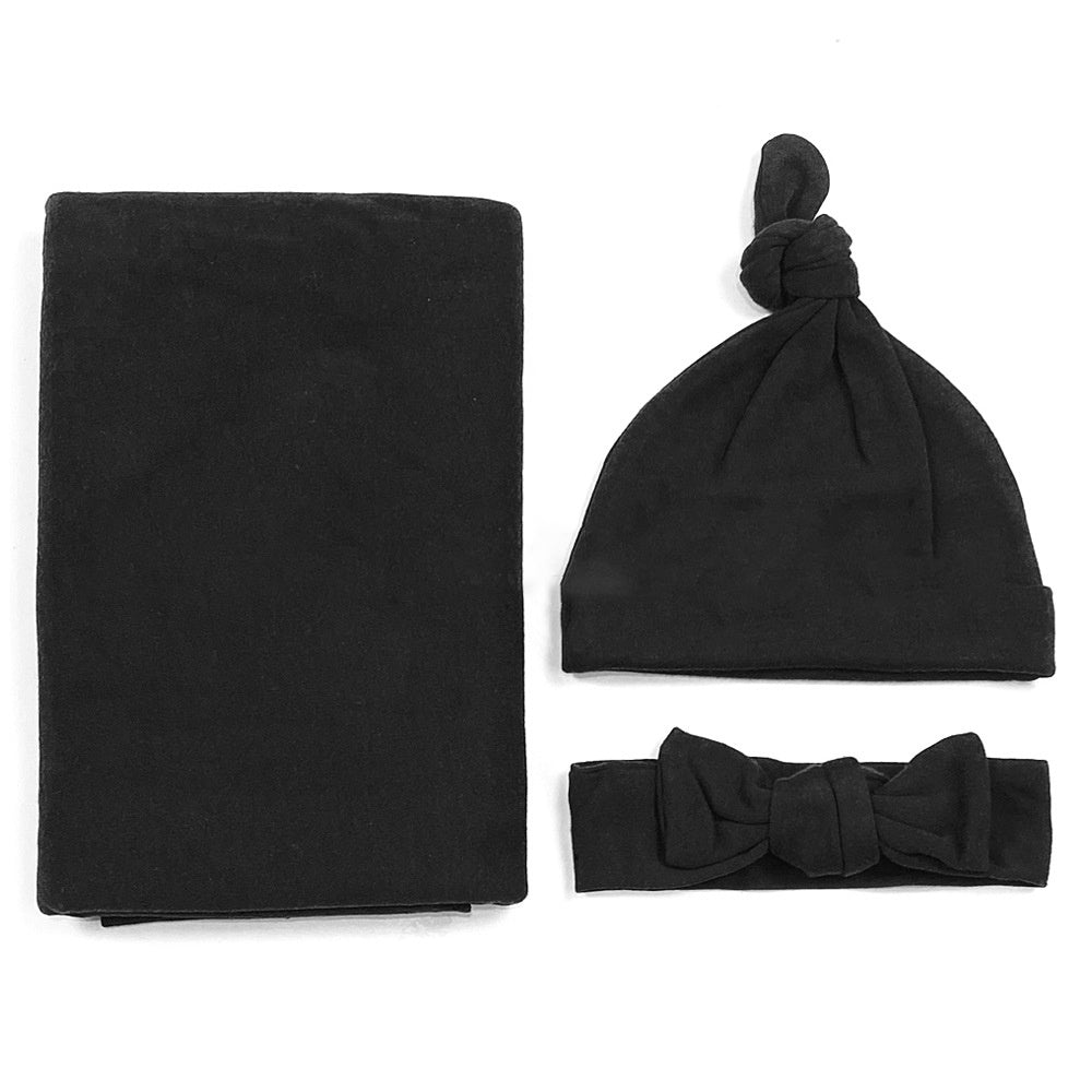 Cotton Baby's First Blanket, Headband, and Hat set