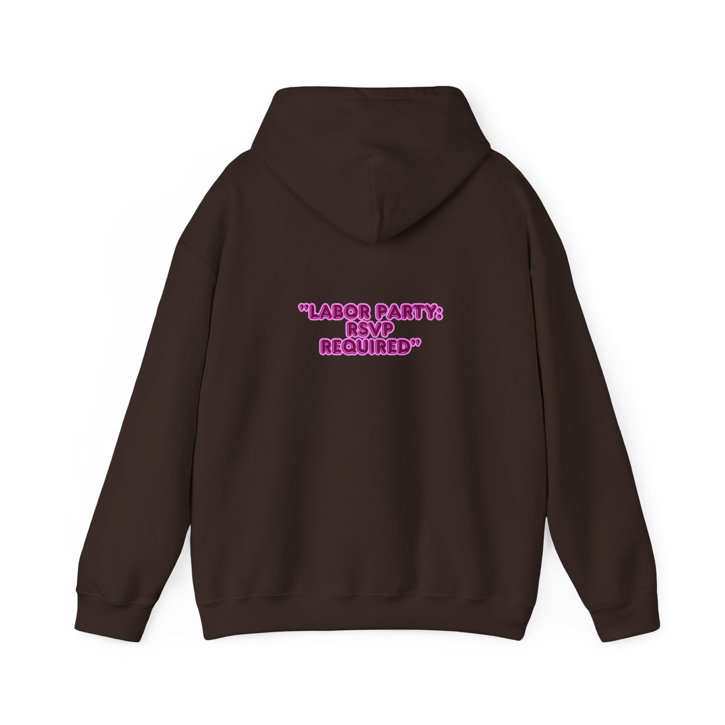 Labor Party Hoodie – RSVP Required, Cozy Maternity Sweatshirt