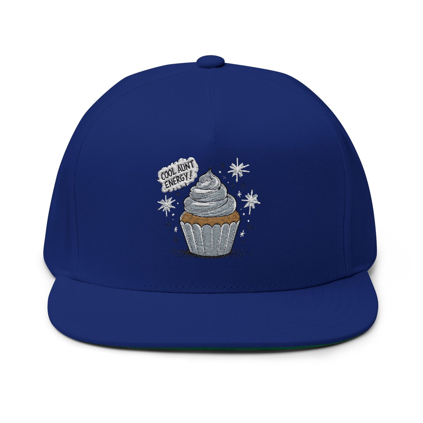 Cool Aunt Cupcake Embroidered Flat Bill Cap