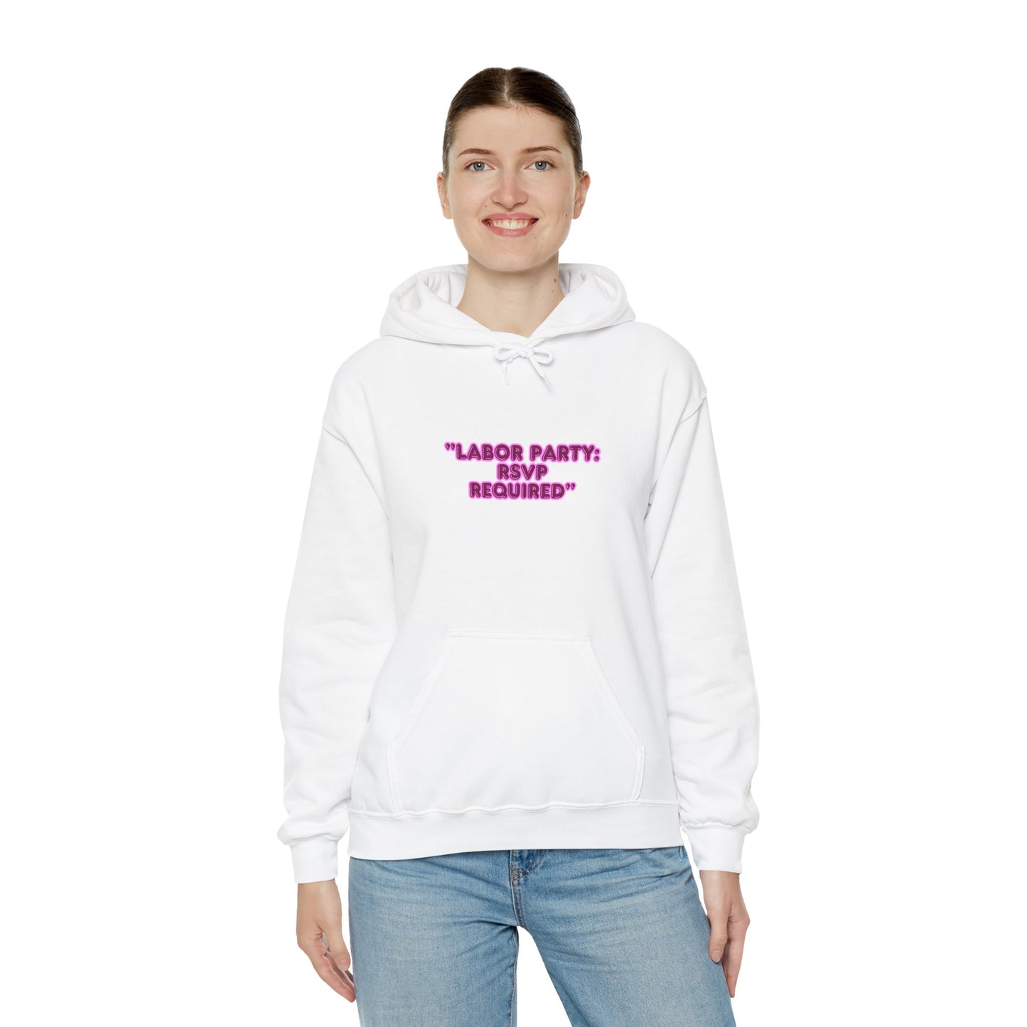 Labor Party Hoodie – RSVP Required, Cozy Maternity Sweatshirt