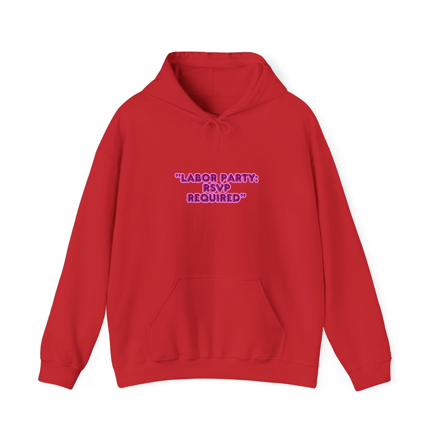 Labor Party Hoodie – RSVP Required, Cozy Maternity Sweatshirt