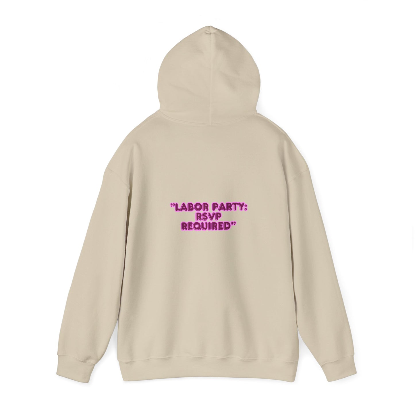 Labor Party Hoodie – RSVP Required, Cozy Maternity Sweatshirt