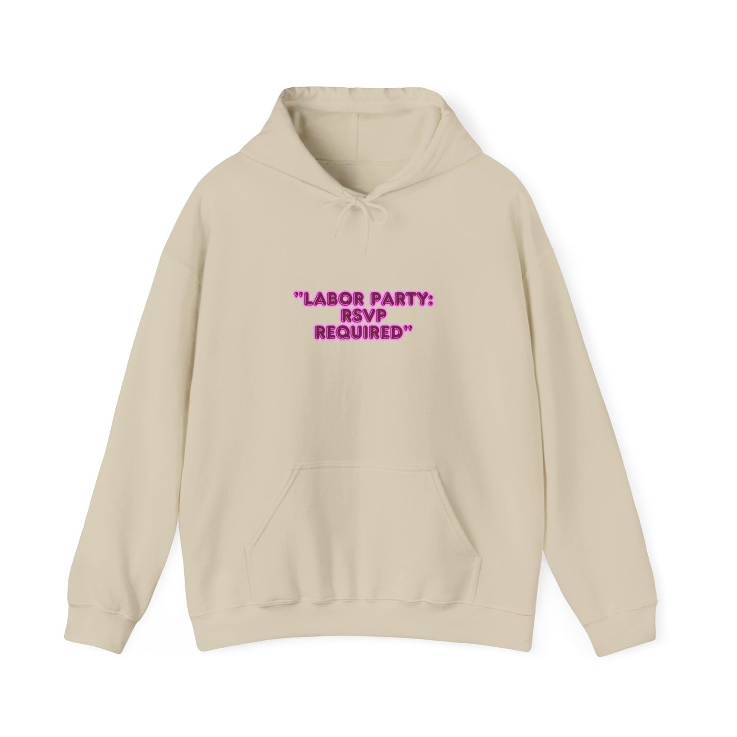 Labor Party Hoodie – RSVP Required, Cozy Maternity Sweatshirt