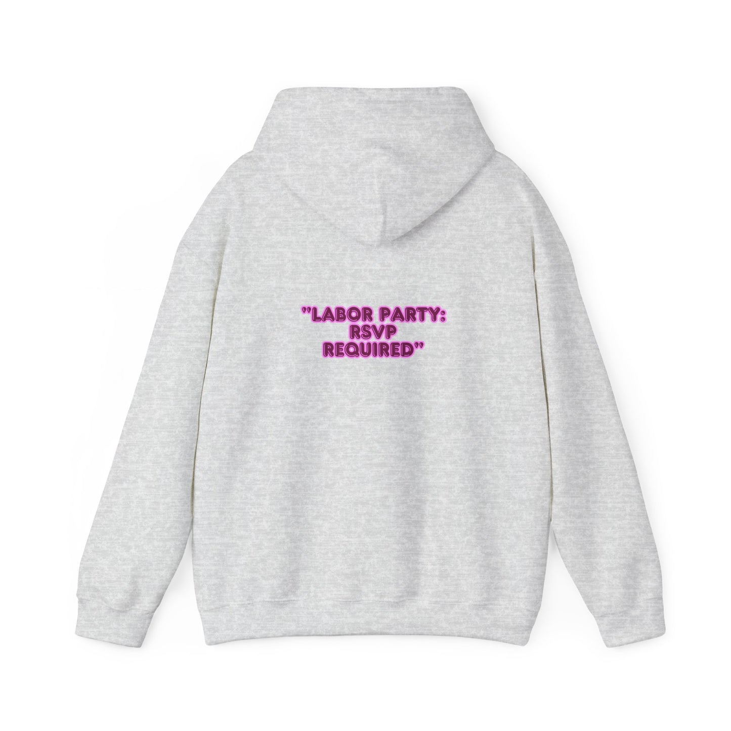 Labor Party Hoodie – RSVP Required, Cozy Maternity Sweatshirt