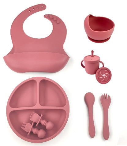8piece Silicone Baby Feeding Set
