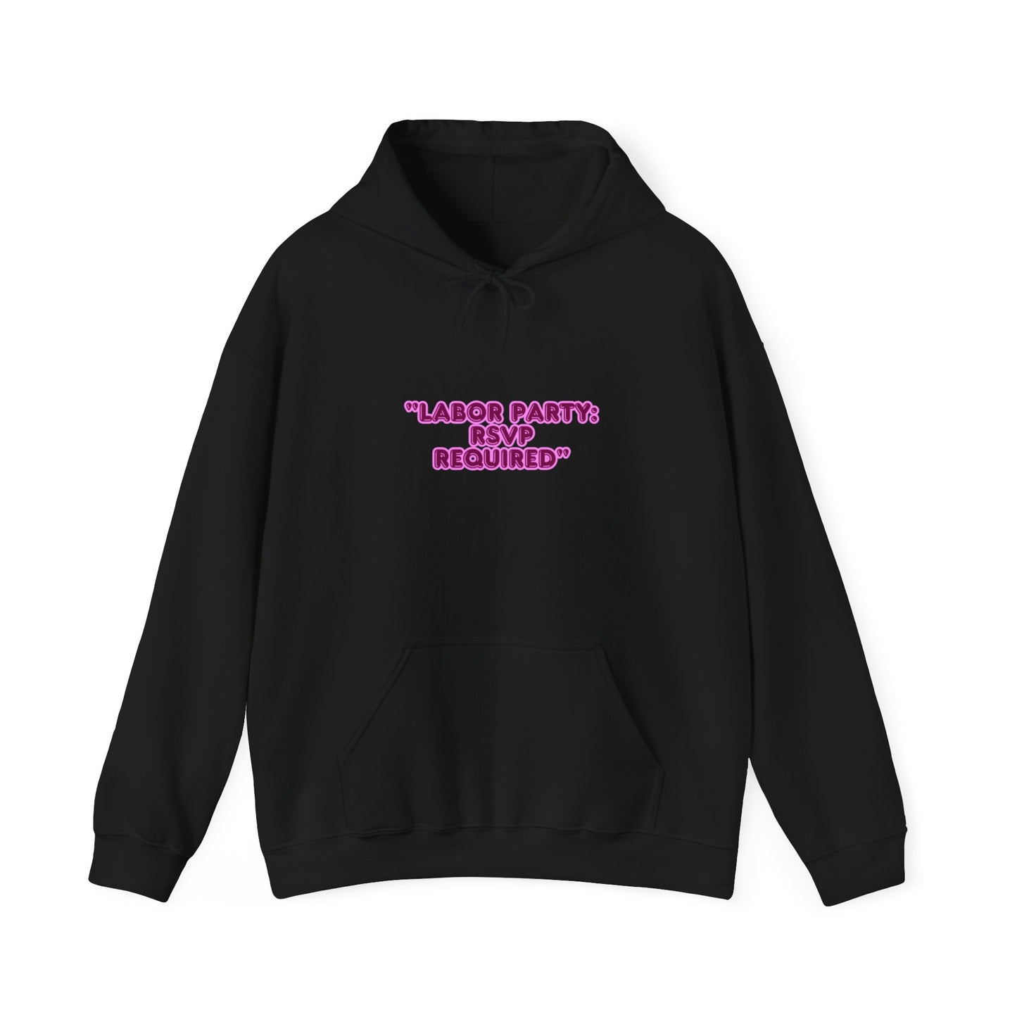 Labor Party Hoodie – RSVP Required, Cozy Maternity Sweatshirt