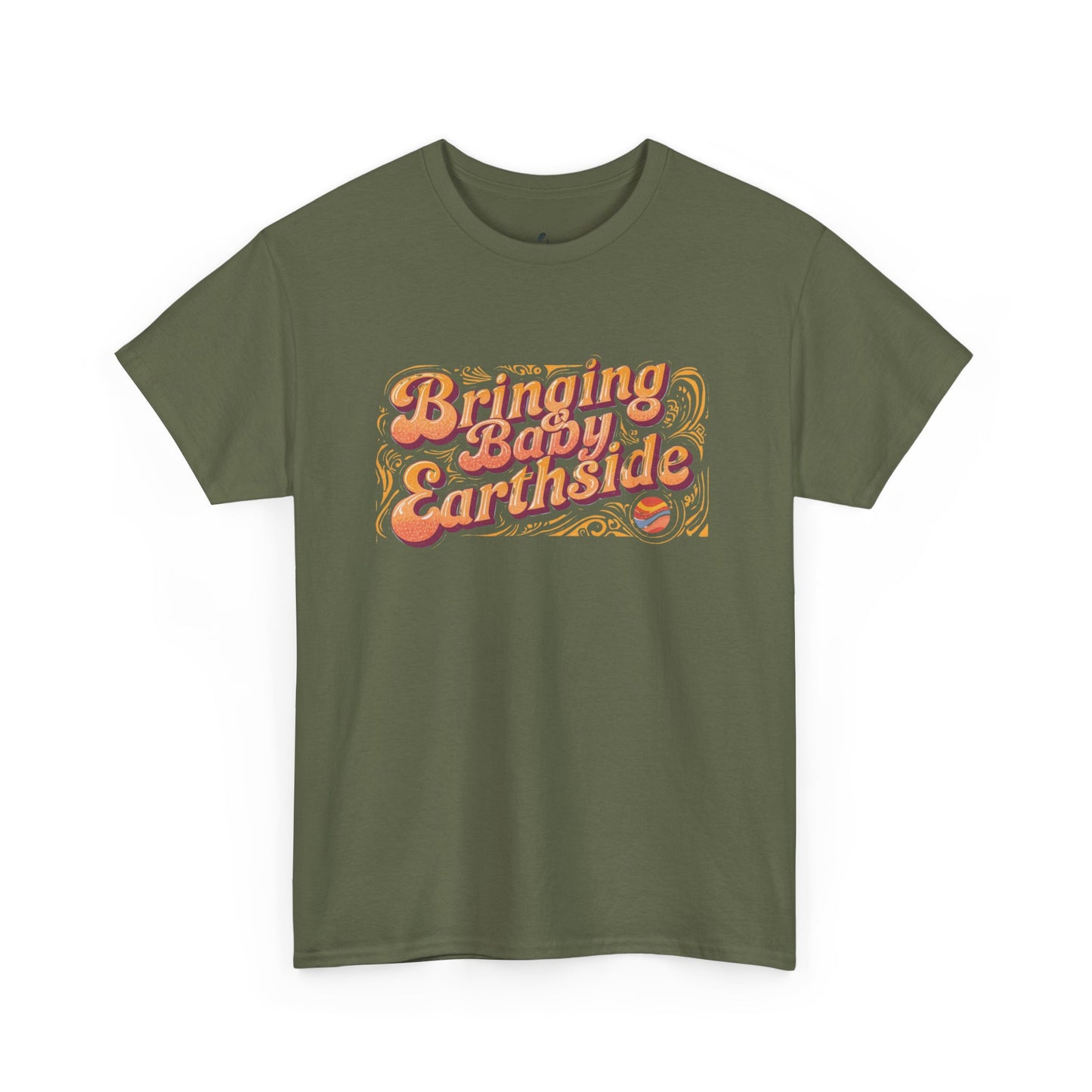 Bringing Baby Earthside Unisex Heavy Cotton Tee