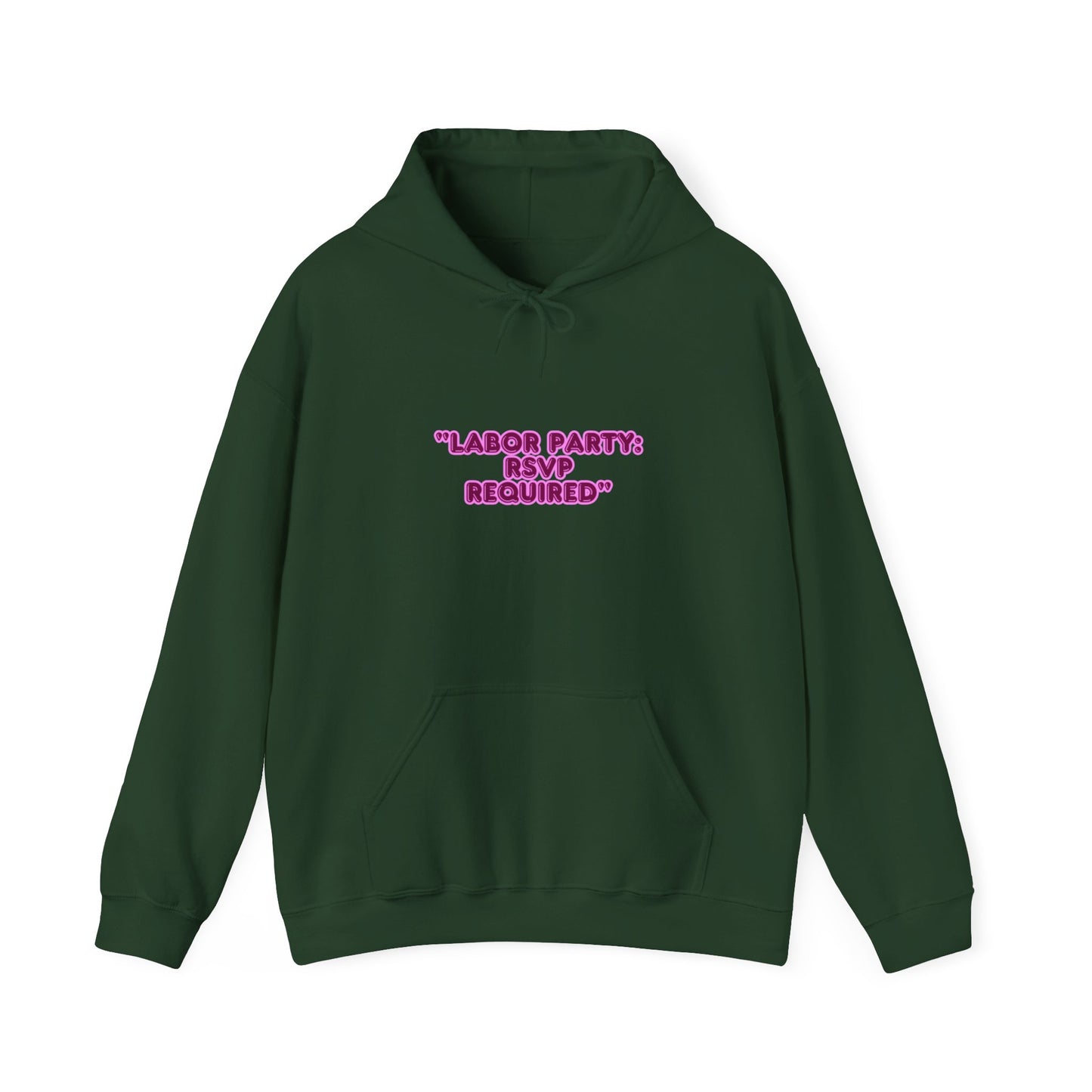 Labor Party Hoodie – RSVP Required, Cozy Maternity Sweatshirt