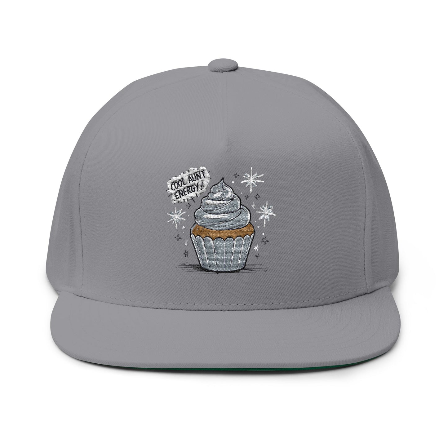 Cool Aunt Cupcake Embroidered Flat Bill Cap