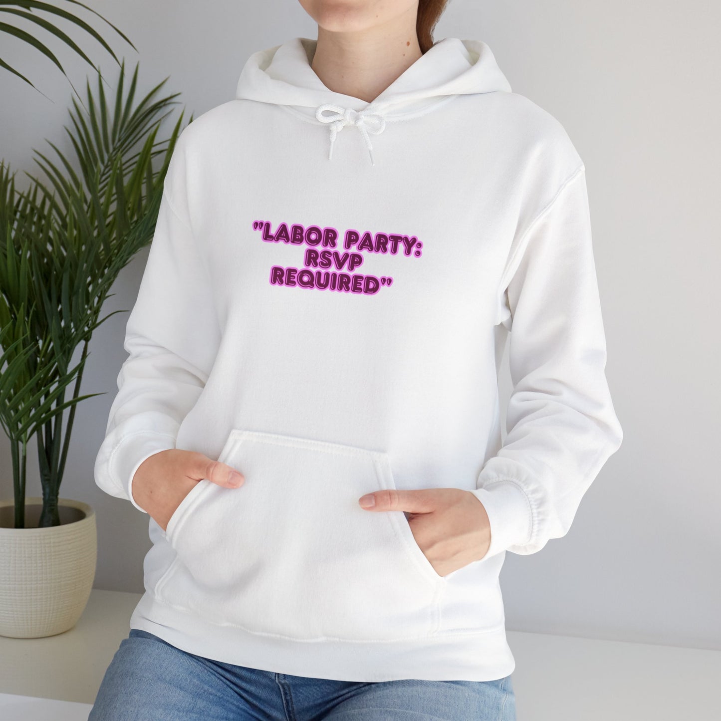Labor Party Hoodie – RSVP Required, Cozy Maternity Sweatshirt