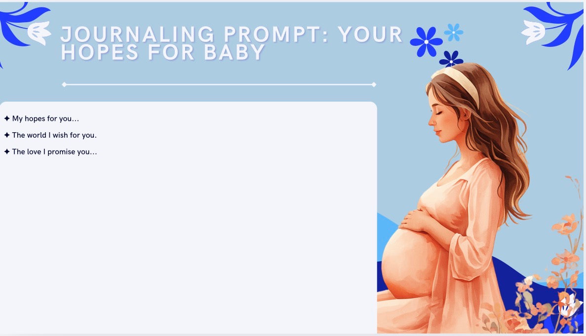 Momymuse Printable Pregnancy Gentle Journey Journal- blue