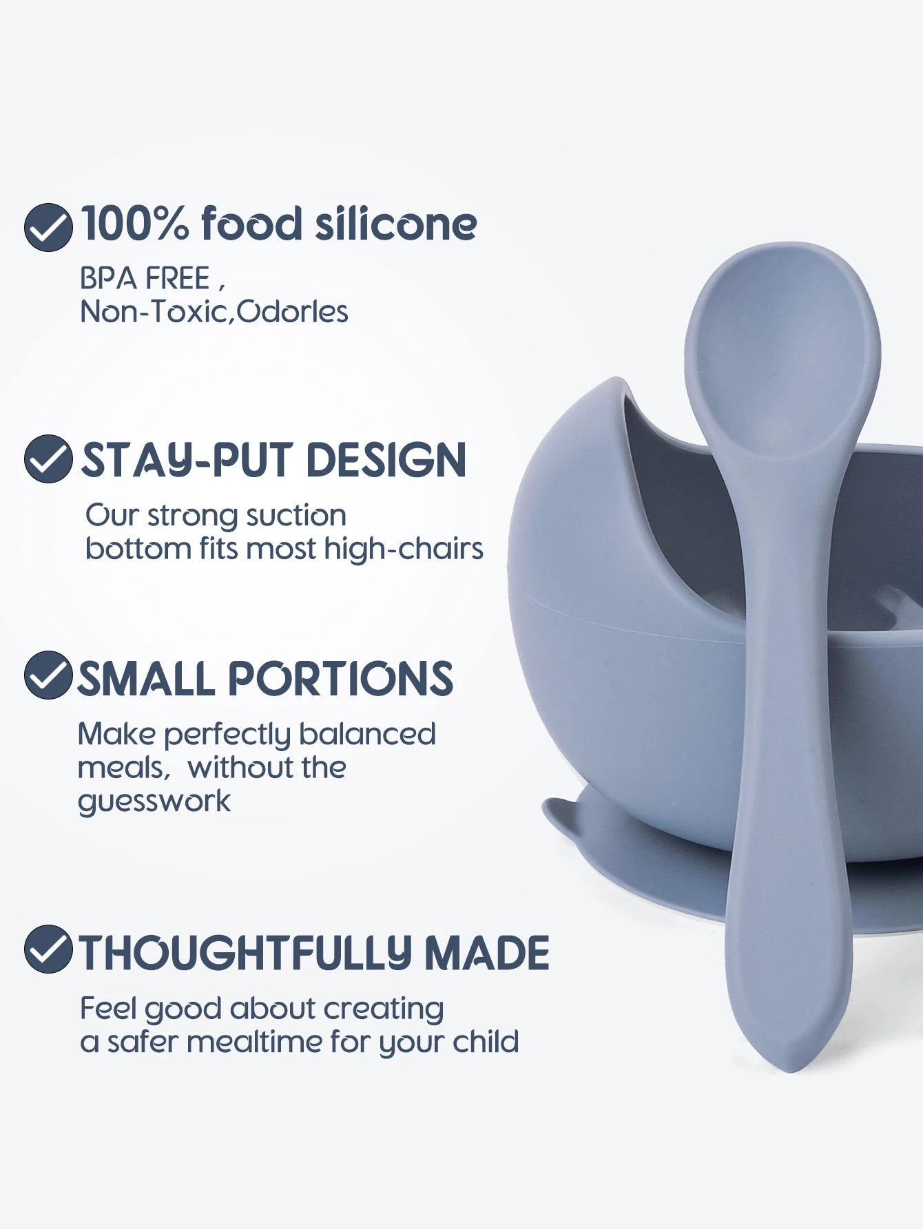 Baby 2PC Silicone Sucker Bowl Set