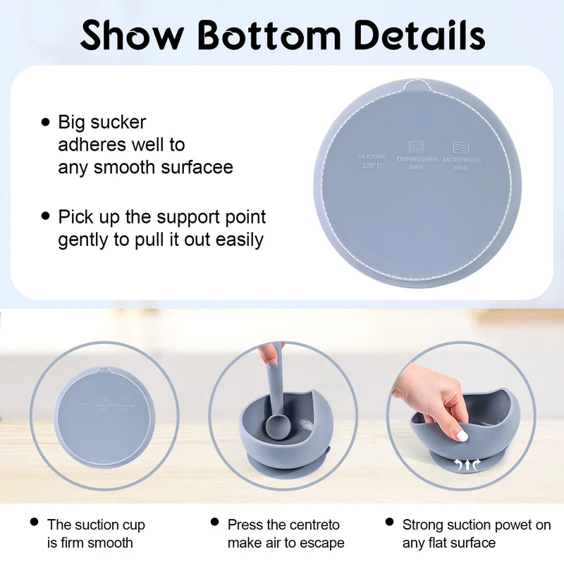 Baby 2PC Silicone Sucker Bowl Set