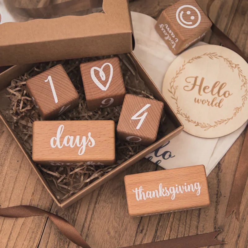 Beech Wood Baby's 1st Engraved Milestone Tracker