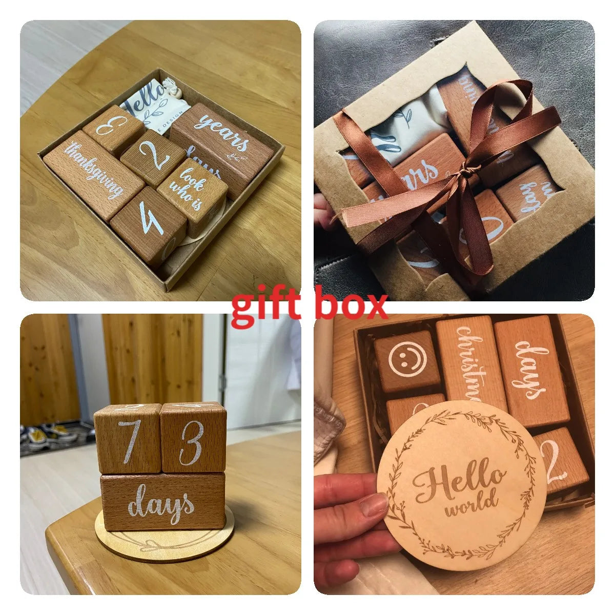 Beech Wood Baby's 1st Engraved Milestone Tracker