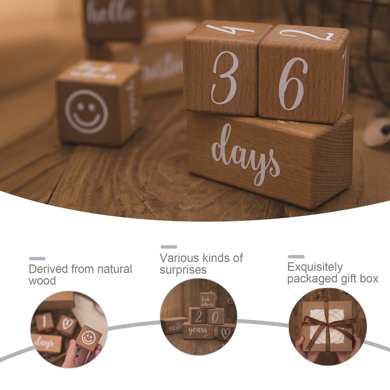 Beech Wood Baby's 1st Engraved Milestone Tracker
