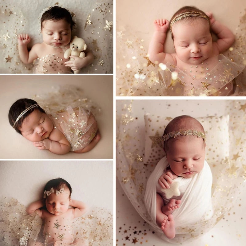 Newborn Photography Transparent Mesh Yarn Blanket