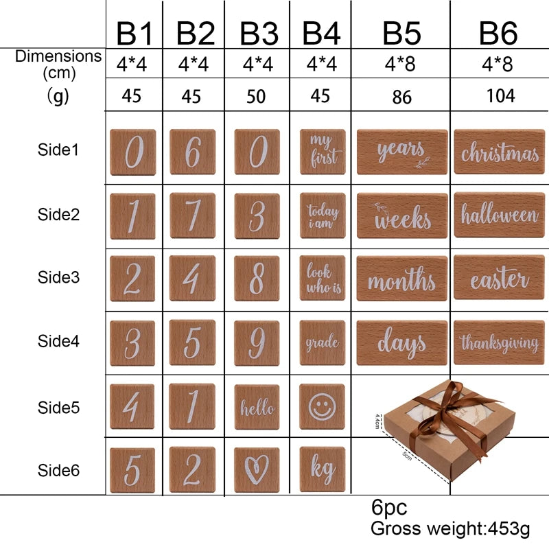 Beech Wood Baby's 1st Engraved Milestone Tracker