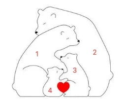 Personalised Bear Hug Family Wood Carving