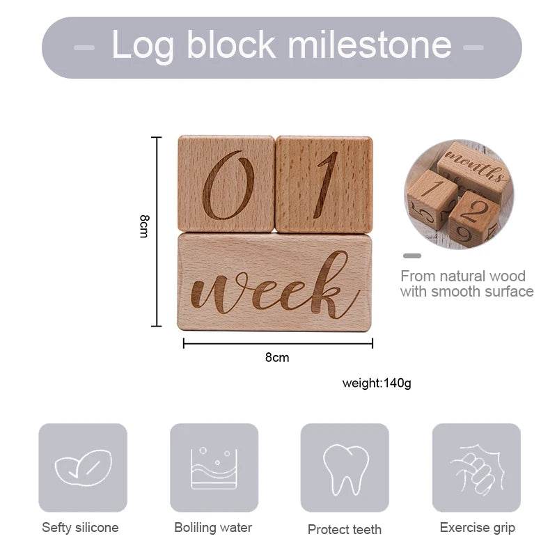 Beech Wood Baby's 1st Engraved Milestone Tracker