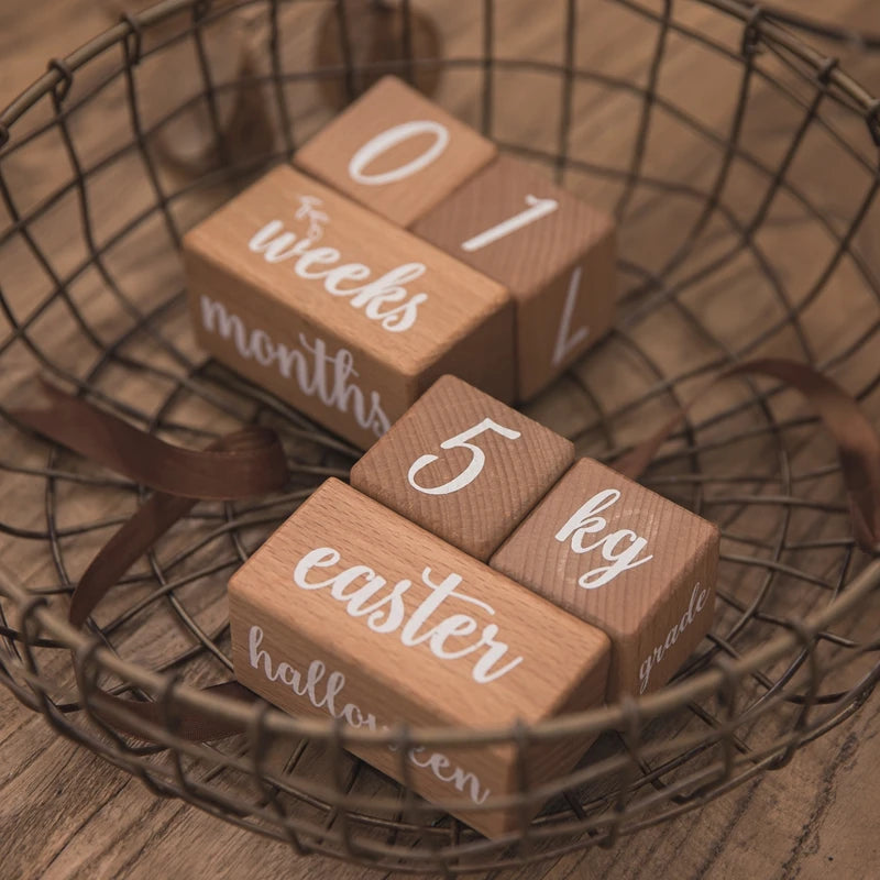 Beech Wood Baby's 1st Engraved Milestone Tracker