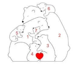 Personalised Bear Hug Family Wood Carving