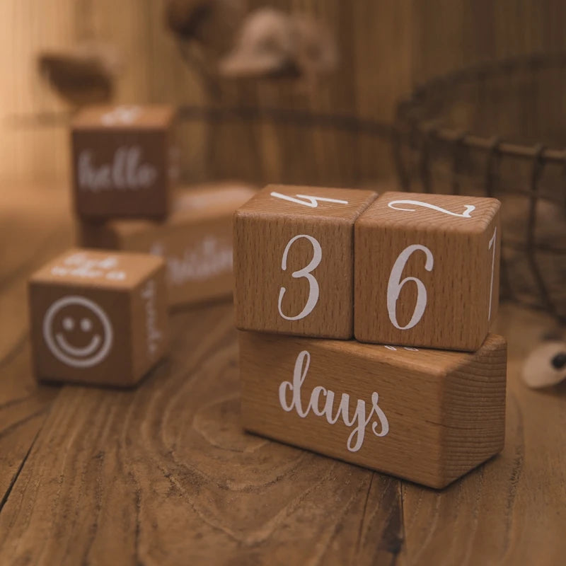 Beech Wood Baby's 1st Engraved Milestone Tracker
