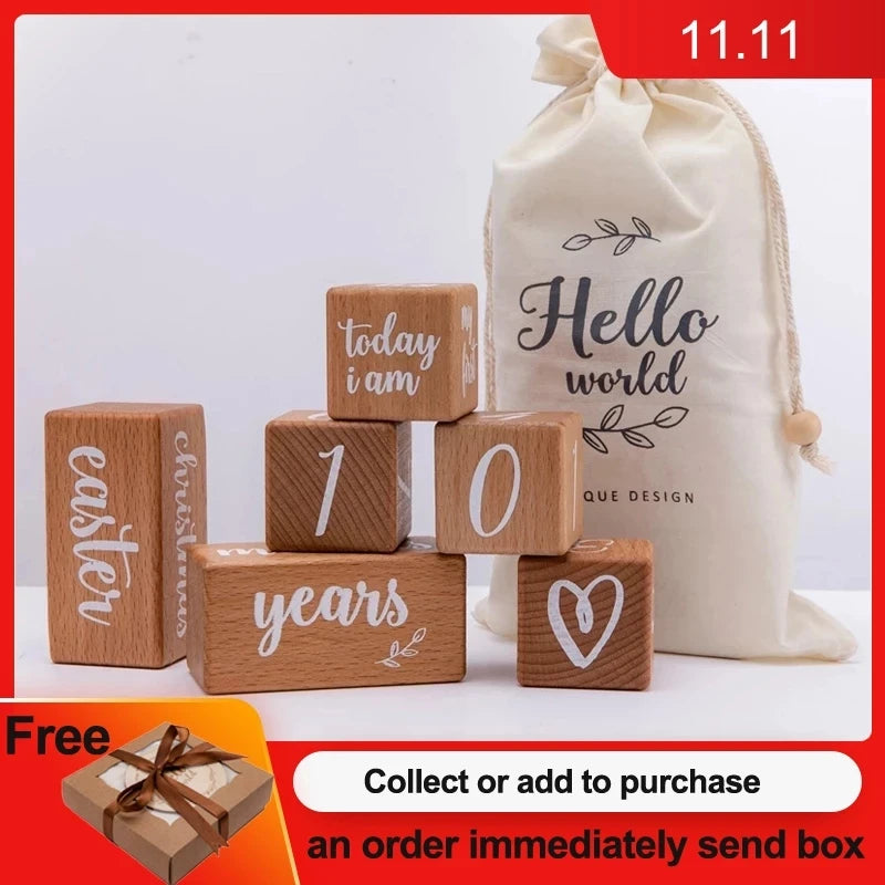 Beech Wood Baby's 1st Engraved Milestone Tracker