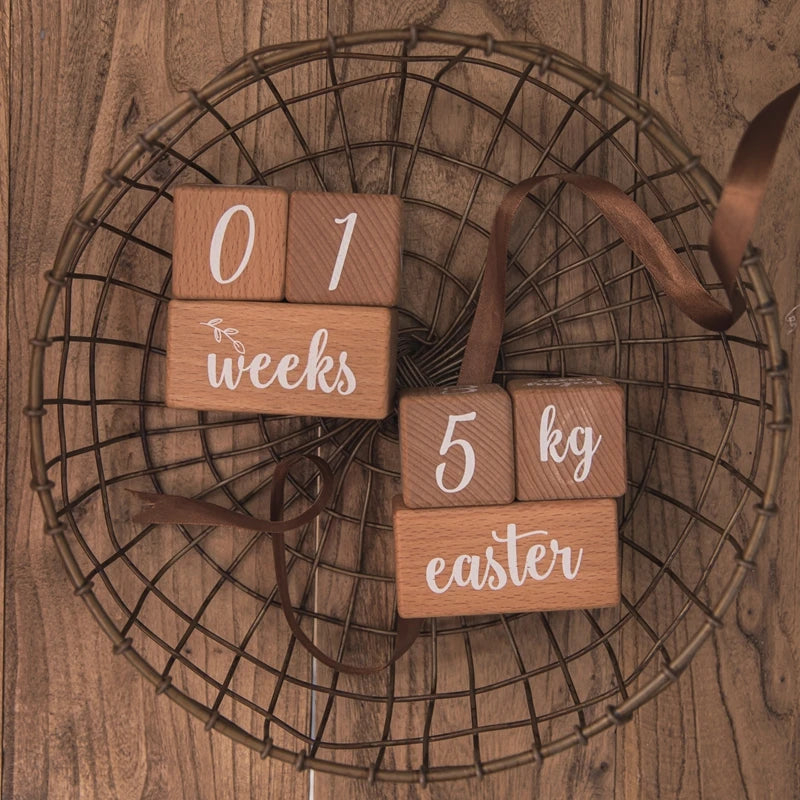 Beech Wood Baby's 1st Engraved Milestone Tracker