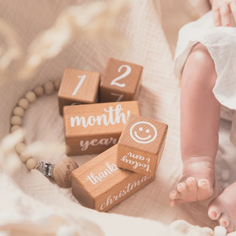 Beech Wood Baby's 1st Engraved Milestone Tracker
