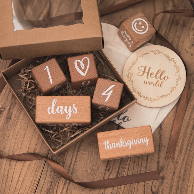 Beech Wood Baby's 1st Engraved Milestone Tracker