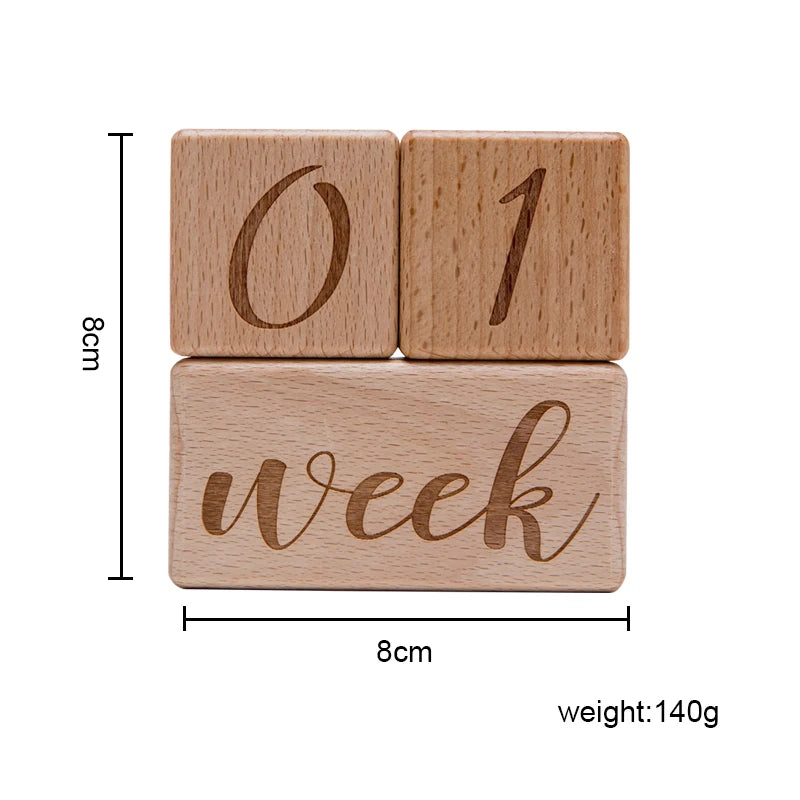 Beech Wood Baby's 1st Engraved Milestone Tracker