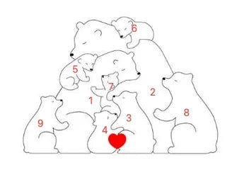 Personalised Bear Hug Family Wood Carving