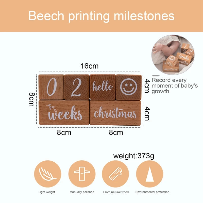 Beech Wood Baby's 1st Engraved Milestone Tracker