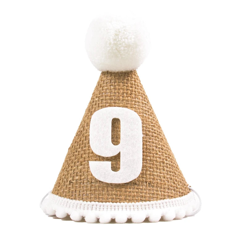 Burlap Baby 1st Birthday Hat