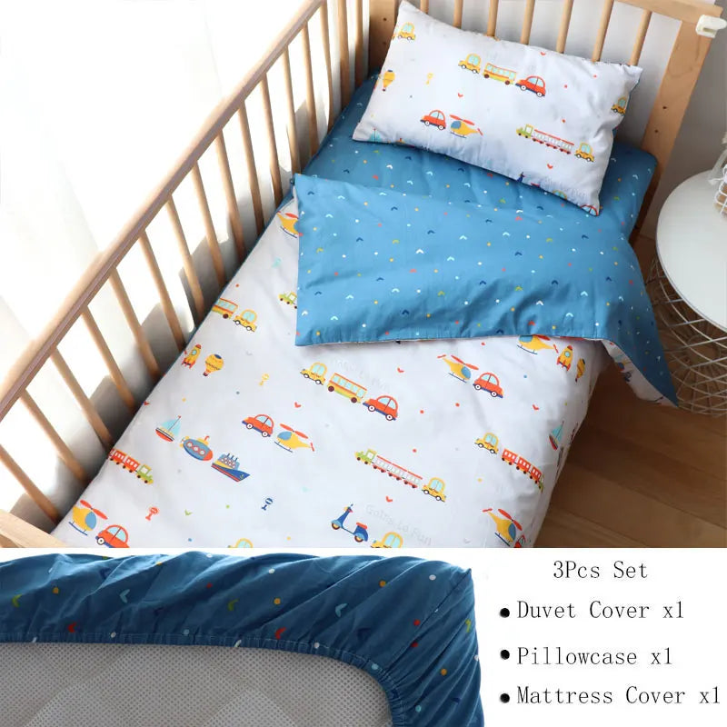 3 Pcs Cotton Cartoon Bed Linens