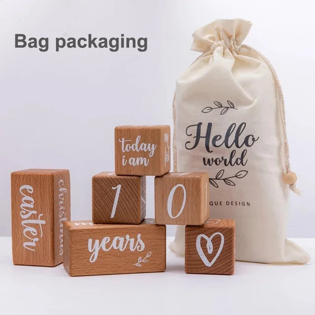 Beech Wood Baby's 1st Engraved Milestone Tracker