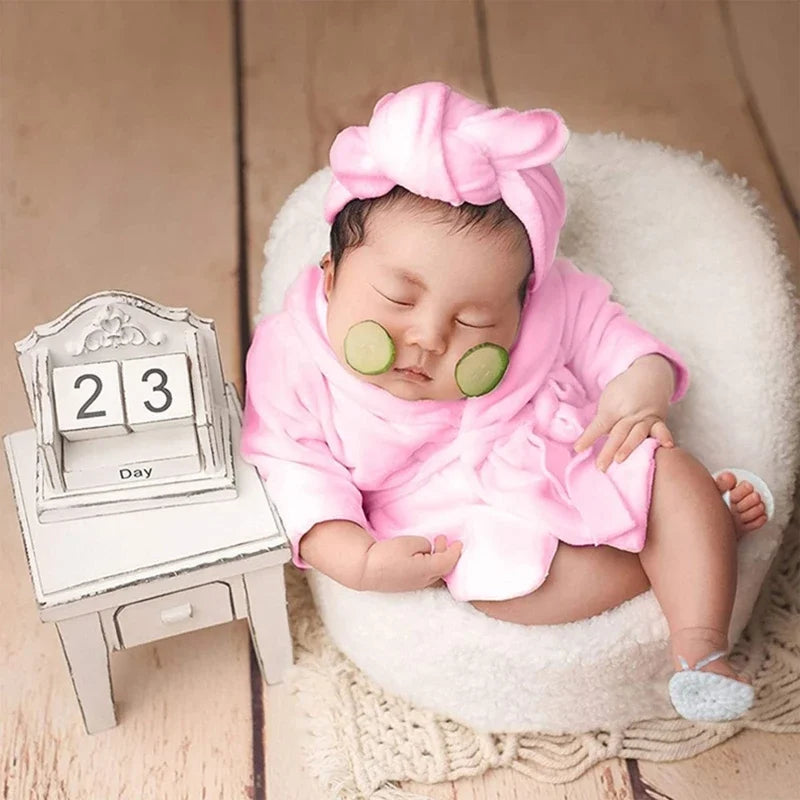 Newborn Photography Hooded Robe Set