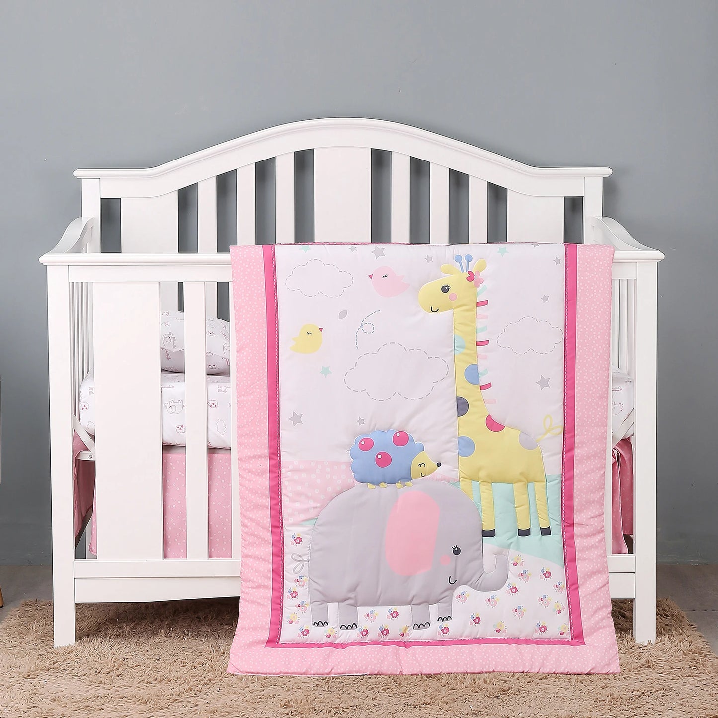 3Pcs Luxury Super Soft Crib Bedding Set